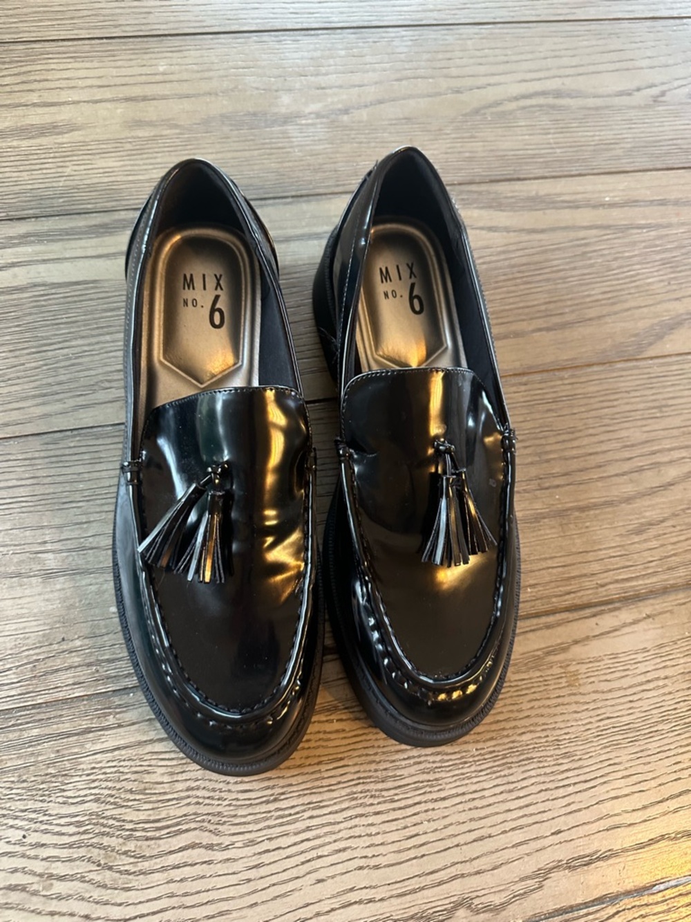 Mice No. 6 Black Patent Tassel Loafers